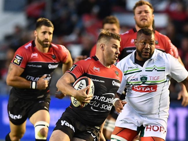 Drew Mitchell playing for RC Toulon before retiring last year. Picture: AFP