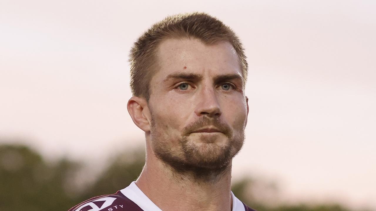 SYDNEY, AUSTRALIA - MAY 07: Kieran Foran of the Sea Eagles looks on after the round nine NRL match between the Manly Sea Eagles and the Wests Tigers at 4 Pines Park, on May 07, 2022, in Sydney, Australia. (Photo by Mark Evans/Getty Images)