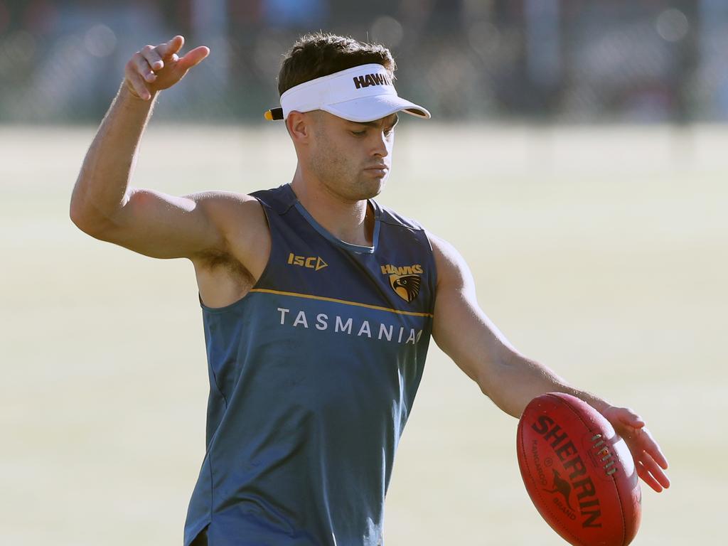 Karl Amon is set to feature in defence for a rejigged Hawthorn. Picture: David Crosling