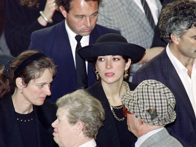 Ghislaine Maxwell at her father’s burial service on the Mount of Olives. Picture: AFP