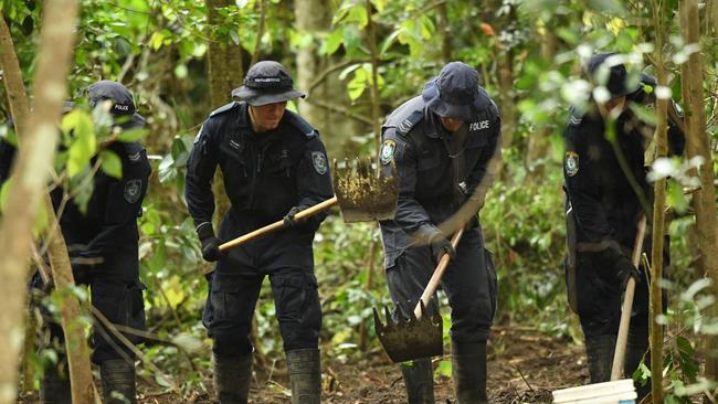 The first reaction was to search in the dense bushland. Picture: News Ltd. / Trevor Veale