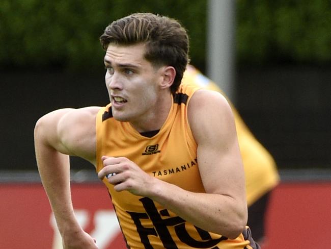 Will Day at training with Hawthorn at Waverley Park. Picture: Andrew Henshaw