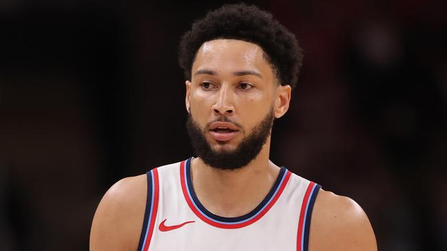 CHICAGO, ILLINOIS - FEBRUARY 26: Ben Simmons #25 of the LA Clippers looks on against the Chicago Bulls during the first half at the United Center on February 26, 2025 in Chicago, Illinois. NOTE TO USER: User expressly acknowledges and agrees that, by downloading and or using this photograph, User is consenting to the terms and conditions of the Getty Images License Agreement.  (Photo by Michael Reaves/Getty Images)