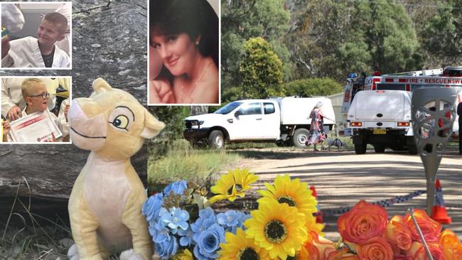 Grandmother Kathleen Heggs,has been charged with the alleged murder of young brothers Max Johnson, 7, top left, and his younger brother Sam, 6, bottom left . Pictures: News Corp/ Supplied