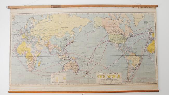 Vintage map: It was a gift from my sister Tarryn, and it is my pride and joy. It’s an old school map showing trade routes from the ‘50s. When that’s on the wall, I’m home.