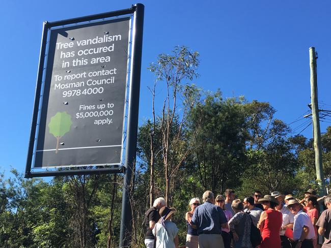 Mosman mayor Peter Abelson met the upset residents at the site in early March.