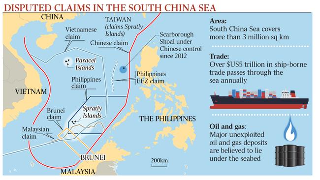 Disputed claims in the South China Sea.