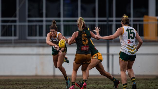 Jasmyn Hewett in the 2023-24 NTFL Women's Grand Final between PINT and St Mary's. Picture: Pema Tamang Pakhrin