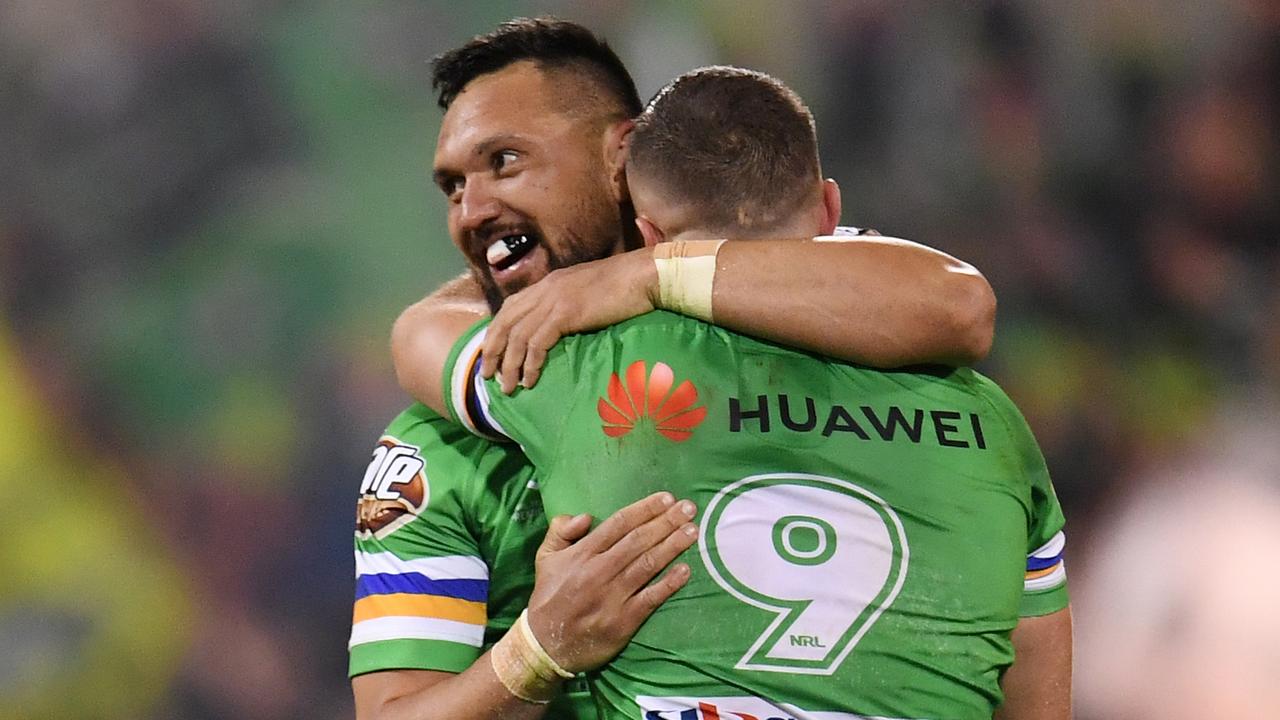 Jordan Rapana could play his final game for the Raiders on Sunday. (AAP Image/Dean Lewins)