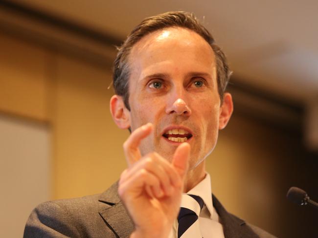 Pic of shadow Assistant Treasurer Dr Andrew Leigh speaking at the Wentworth hotel this morning during a tax seminer