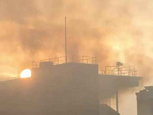 Police are investigating a suspicious fire at the Caulfield Racecourse on 7 January. Emergency services responded to reports of a fire in the grandstand about 6.25am. No one was injured and the area was evacuated safely. Picture: 9NEWS