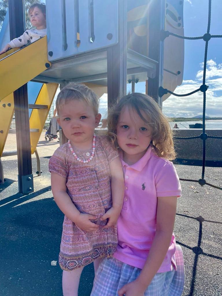 Ayla and Ella at Cotton Tree. Picture: Kristen Camp