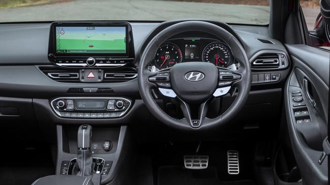 The interior of the Hyundai isn’t as sharp. Taken by Thomas Wielecki.