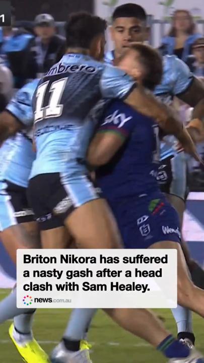 Headclash leads to nasty cut for Nikora