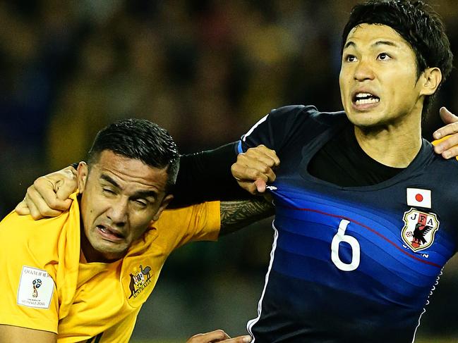 Tim Cahill Socceroos vs Japan World Cup qualifyer at Etihad Stadium. Picture: Tim Carrafa