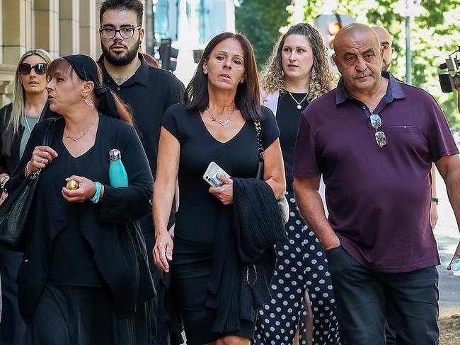 Celeste Manno’s family outside the Supreme Court. Picture: Ian Currie