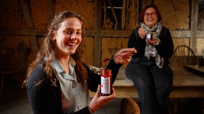 Beerenberg staff members Eliza Beare and Kathleen Hooker tasting some of their award-winning jam. Picture Matt Turner.