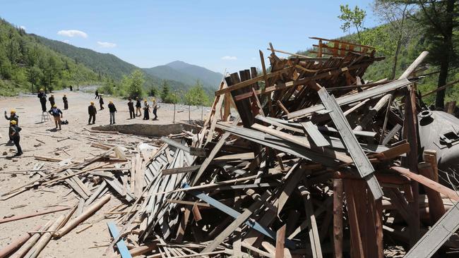 Little Rocket Man turns Demolition Man. Picture: AFP