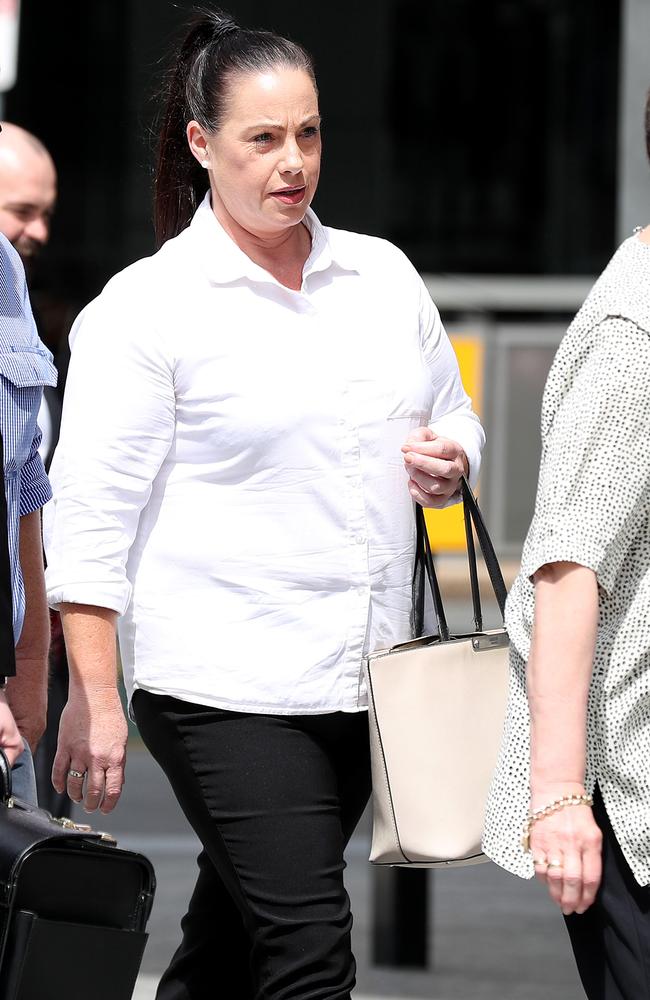 Former property manager Kirsten Valery arrives at Brisbane District Court for sentence. Picture: Tara Croser