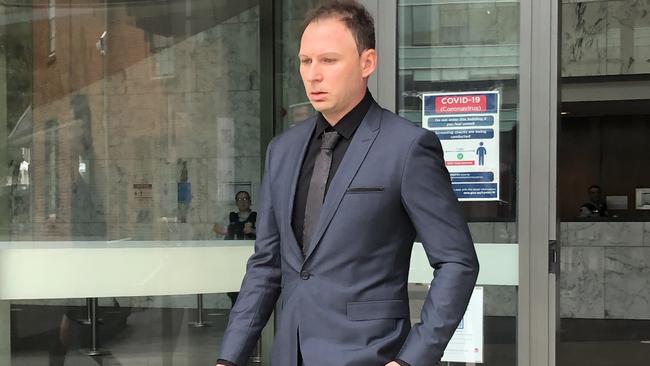 Tommy Balla leaves Parramatta District Court at a previous sentence hearing.