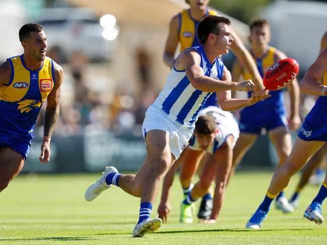 Colby McKercher in a pre season game against West Coast. (Photo by James Worsfold/Getty Images)