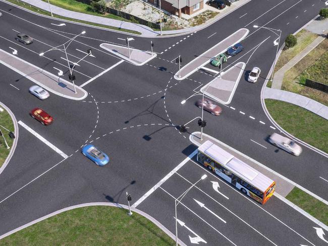 Proposed upgrades at Barwarre Rd and Barwon Heads Rd as part of the $365 million Barwon Heads Road project.