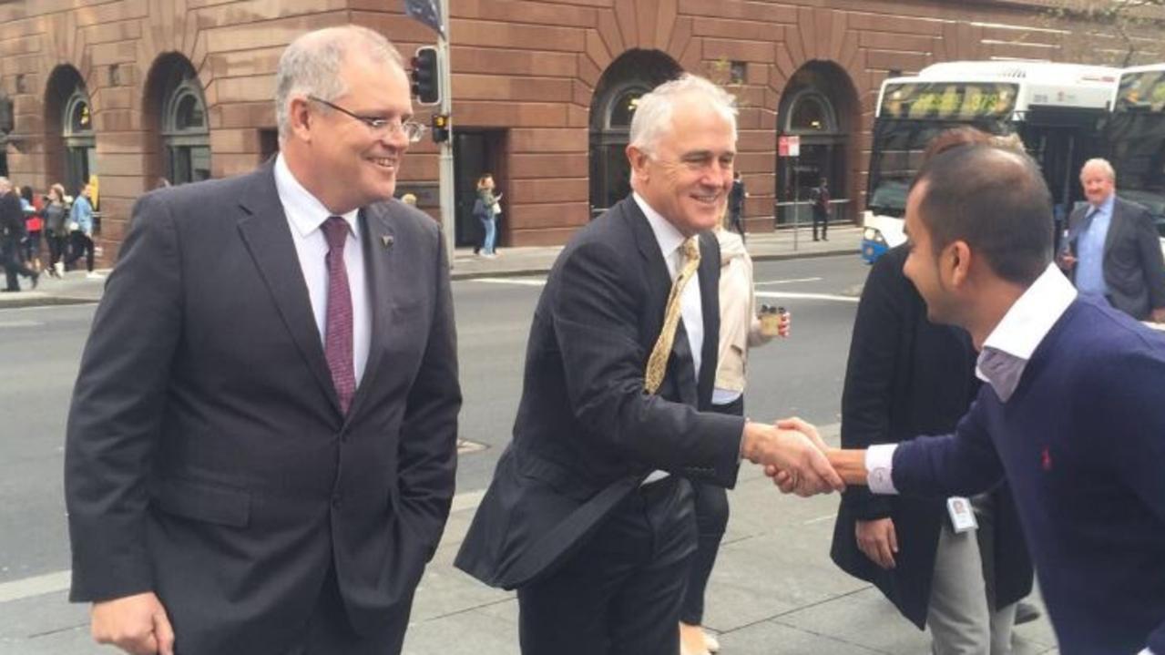 Prime Minister Malcolm Turnbull (right) appointed Mr Morrison as his treasurer. Picture: Twitter