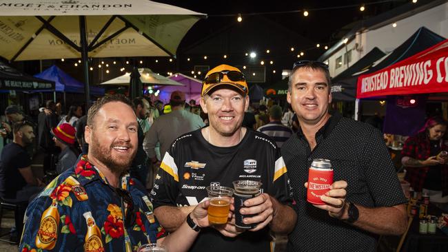 At Brewoomba are (from left) Ryan Latcham, John Scarborough and Toby Jones hosted by Fitzy's, Saturday, August 17, 2024. Picture: Kevin Farmer