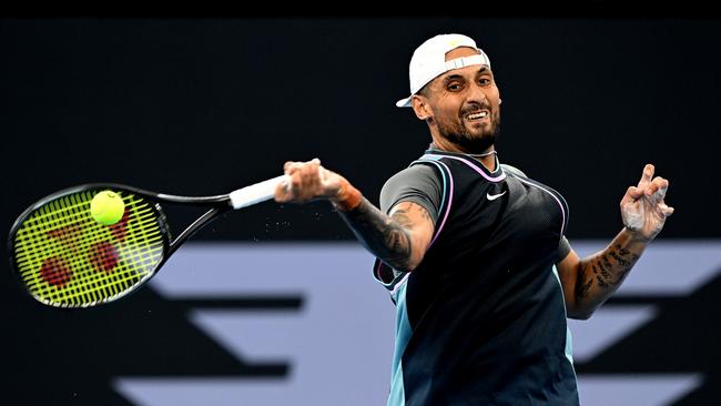 Nick Kyrgios makes his return to singles competition at the Brisbane International on Tuesday. Picture: Getty Images