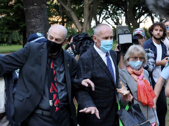 Chris Dawson’s brothers have clashed with the media outside court. Picture: NCA NewsWire/Damian Shaw