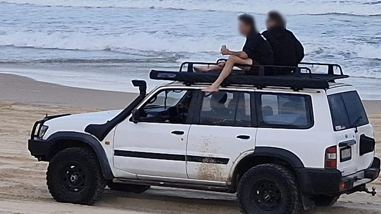 Four wheel drive enthusiasts on Double Island Point have come under fire after riding on the outside of the vehicle.