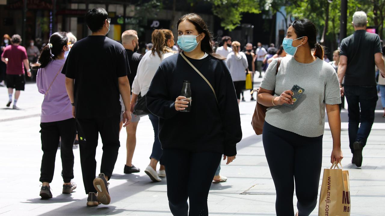 Masks should continue to be worn, especially indoors, experts say. Picture: Newscorp Daily Telegraph / Gaye Gerard