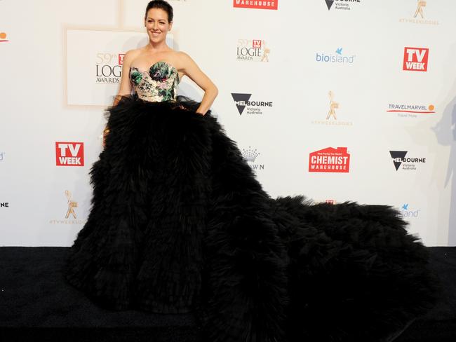 This dress is so ridiculous it didn’t even fit the standard crop size. Picture: Joe Castro/AAP