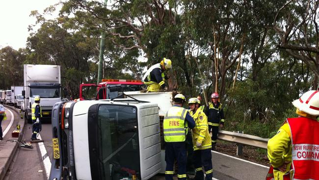 A truck crash on Mona Vale Rd in 2011 blocked lanes in both directions. Picture: James Doran