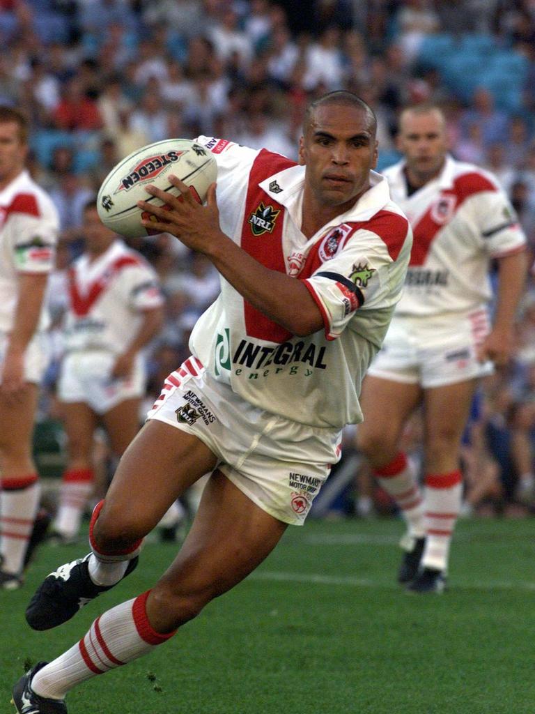 Mundine in action for the Dragons. Pic Brett Costello. Rugby League A/CT