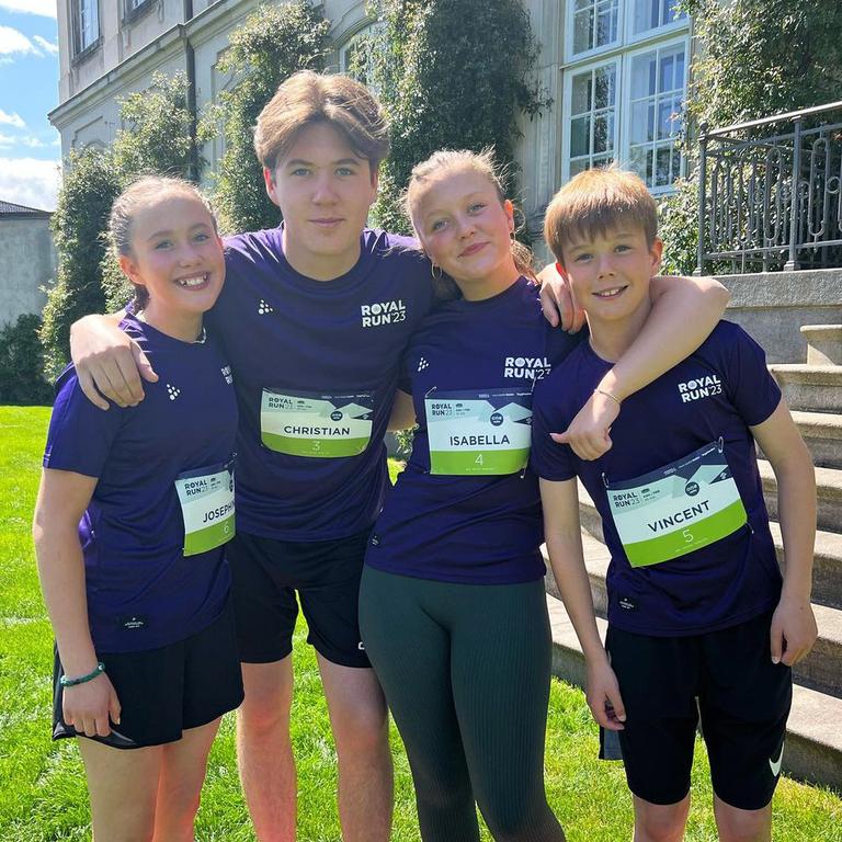 The children prepare for the Royal Run 2023. Picture: Supplied