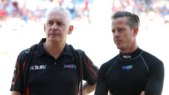 Adrian Burgess and James Courtney at the 2017 Clipsal 500 Adelaide.