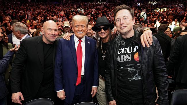 Donald Trump has attended the UFC and will be at next week’s Super Bowl, with hopes he could be in Las Vegas for the NRL. Picture: Chris Unger/Zuffa LLC