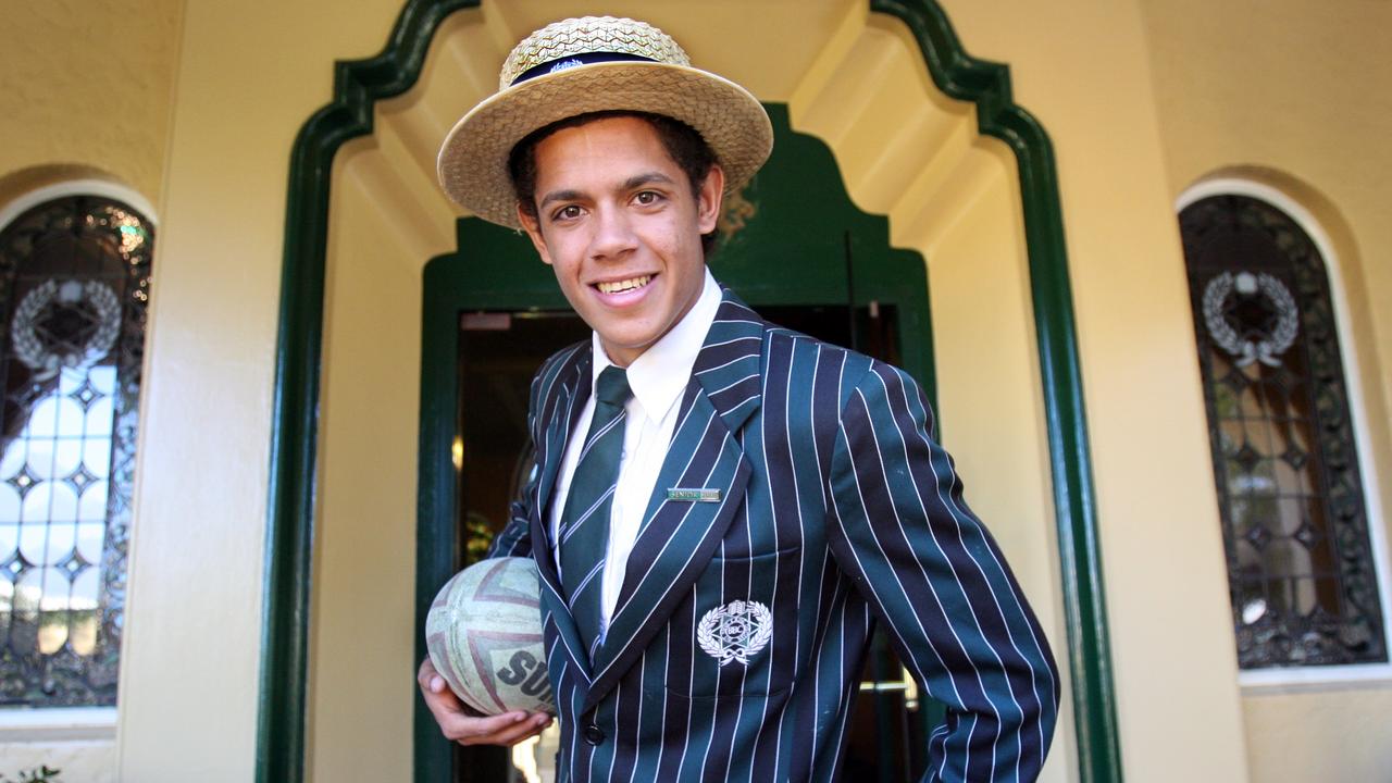 Dane Gagai in his uniform at Brisbane Boys College.