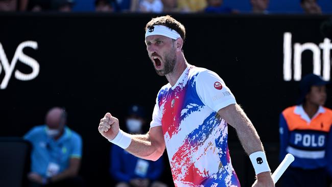 Nick Kyrgios wasn’t a fan of Michael Venus’s kit. Picture: Quinn Rooney/Getty Images