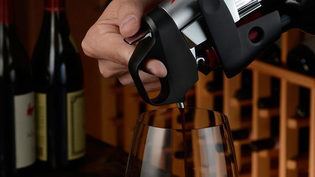 The Coravin wine device penetrates the cork to extract a single glass of wine.