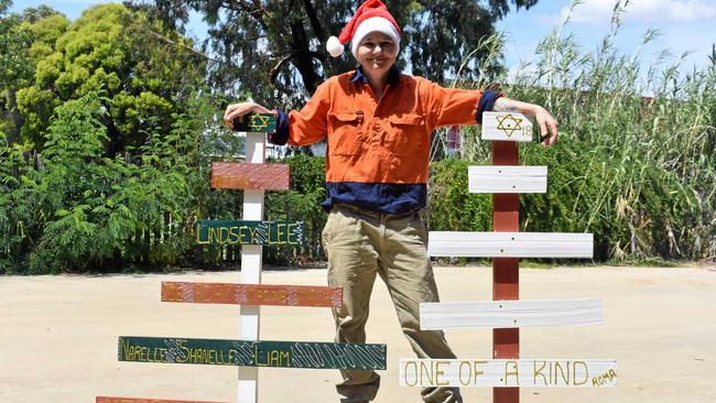 Christie Green is creating hand-made Christmas trees that she is donating to families in need this Christmas. Picture: Ellen Ransley