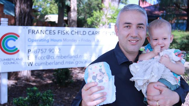 Cumberland Mayor Steve Christou with his nephew. The photo was pulled down from a facebook page after it named the baby without the parent’s permission.