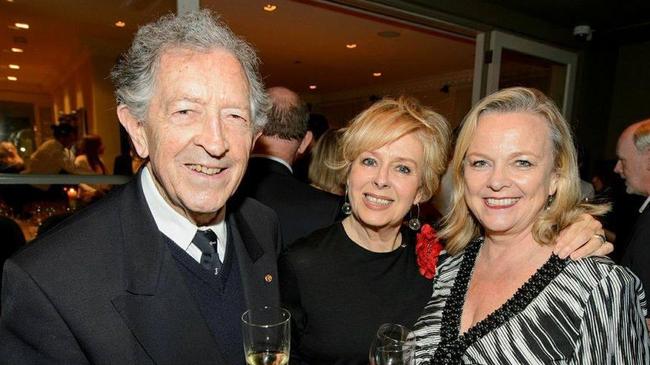 Sir James Hardy with wife Joan and Lyndey Milan in 2014. Image: Facebook