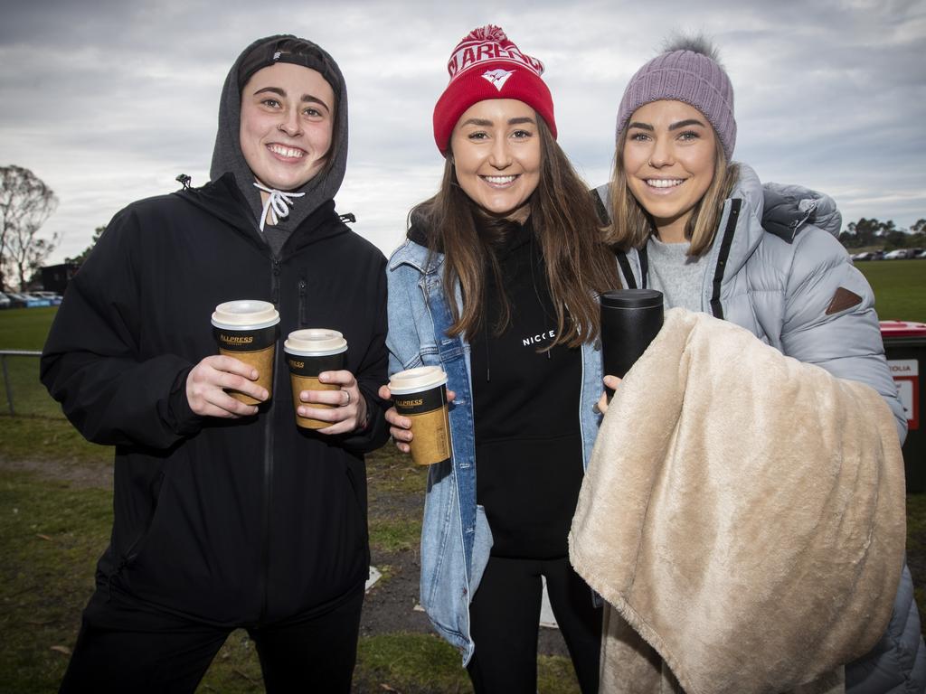 From left, Mel Wise, of Glenorchy, Nicole Bresnehan, of Seven Mile Beach, and Eliza Westland, of Marion Bay. Picture: LUKE BOWDEN