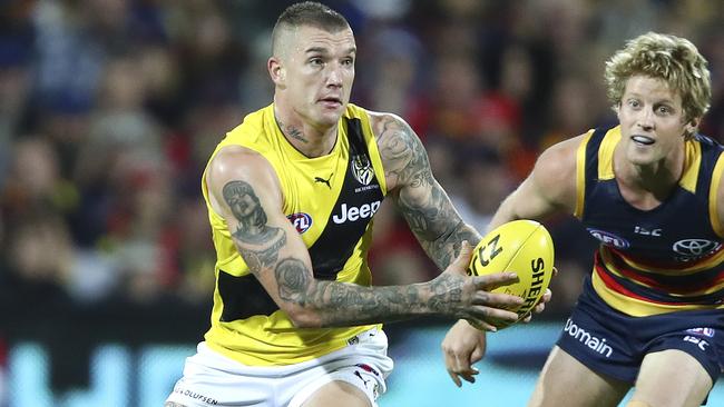 Could Dustin Martin land at Essendon? The Bombers have discussed the possibility. Picture: Sarah Reed