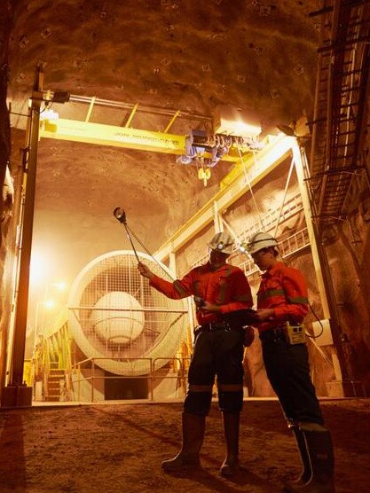 OZ Minerals staff at the underground mine at Prominent Hill. Pic: Supplied by OZ Minerals