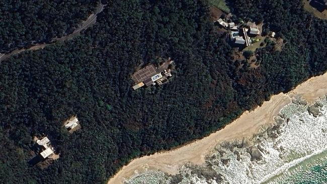 1205 Great Ocean Rd, Big Hill, near Lorne in Victoria is one of a handful of homes with private access to a beach. Picture: Google Earth.