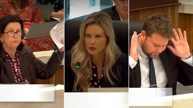 Emotions flare during a June Ipswich City Council meeting when councillors realise a sensitive document was allegedly changed without their knowledge. Picture: Ipswich City Council TV/YouTube