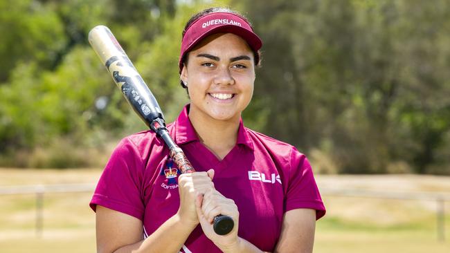 Petero Civoniceva’s daughter Tallulah is a gun softball player. Picture: AAP Image/Richard Walker